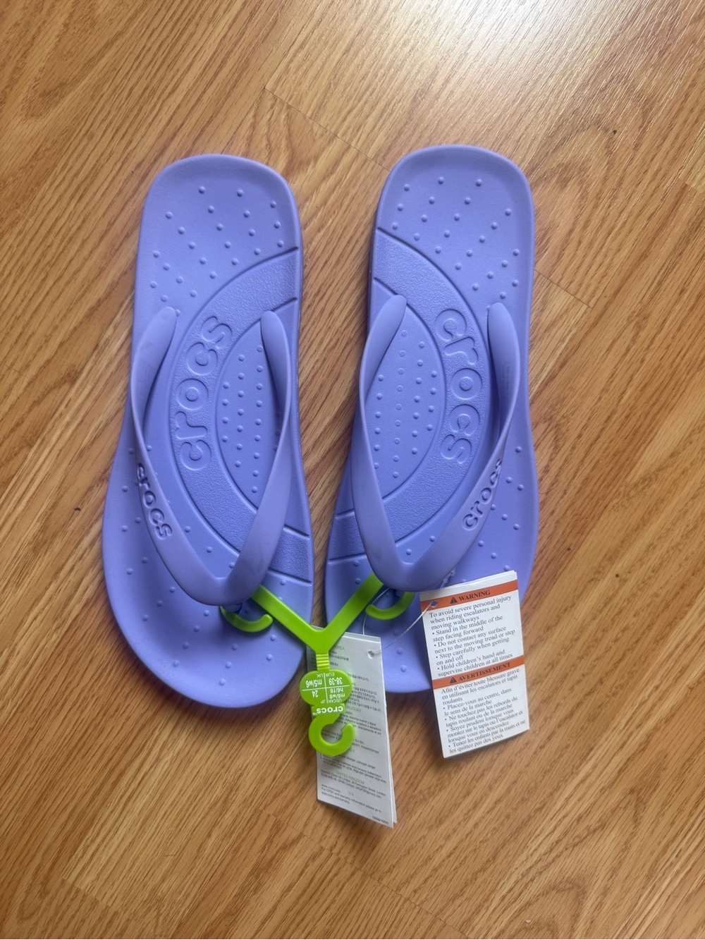 CROCS Lavender Purple Classic Flip Sandals - Picture 3 of 5